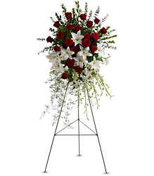 Lily and Rose Tribute Spray from Fabbrini's Flowers in Hoffman Estates, IL